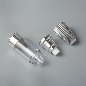 Flacon pompe airless de luxe 15ml 30ml 50ml avec capuchon parapluie, contenant cosmétique sous vide pour fond de teint, sérum, lotion, capuchon argenté - Product Image 6