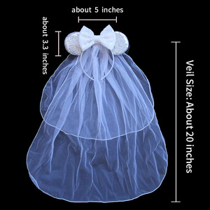 إكسسوارات شعر أنيقة ورائجة لحفلات الزفاف، عصابة رأس مزينة باللؤلؤ مع حروف 'عروس' وغطاء رأس على شكل آذان فأر للنساء - Product Image 4