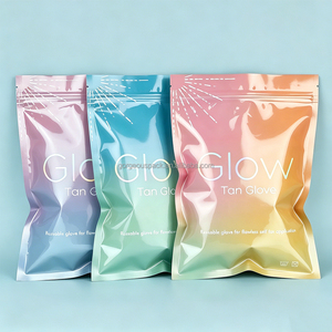 Gants de bronzage personnalisés avec logo, emballage en sachet Mylar, pochette autoportante, sacs holographiques avec fermeture éclair - Product Image 3