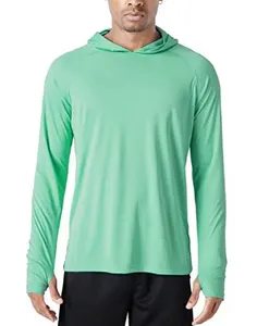 Men's Long Sleeve Gym Hoodies Running Sport Tshirt Hoodies Lightweight Fishing Shirt Hoodie