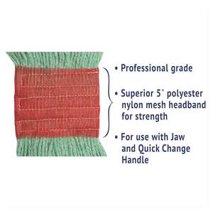 Tête de balai serpillère Boardwalk Super Loop 5 pouces, verte, grande taille, coton/fibre synthétique, 12/carton - Product Image 6