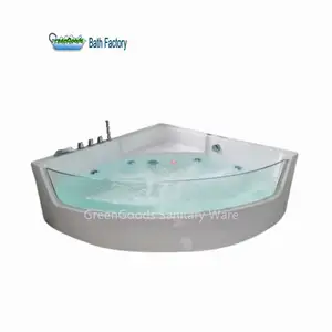 Bath Supplier High Quality Luxury Triangular Shower Combo Bubble Massage Whirlpool Bathtubs With Glass