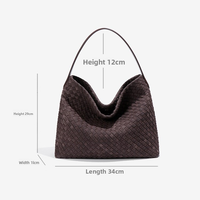 Sac fourre-tout tissé pour femmes, sac à main en cuir vegan tendance, grand sac de plage d'été pour les voyages