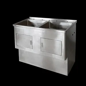 High Quality Free Stand Stainless Steel Wash Hand Basin Station Laundry Tub With Cabinet