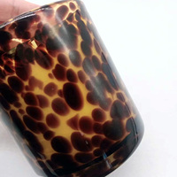 Bougie personnalisée en pot de cire de soja de couleur ambre à motif imprimé léopard pour la décoration intérieure et les vacances
