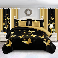 Ensemble de literie DL Premium 13 pièces pour lit Queen Size, couvre-lit, draps plats et ajustés, taies d'oreiller, rideaux, polyester, toutes saisons, OEM personnalisé