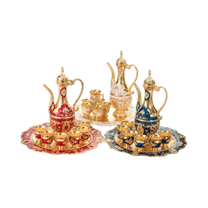 Dubai <span class=keywords><strong>Vintage</strong></span> 1L metallo bollitore tazza di tè piattino <span class=keywords><strong>Set</strong></span> Best seller <span class=keywords><strong>caffè</strong></span> in vetro per uso domestico feste in lega di zinco sostenibile - Product Image 6