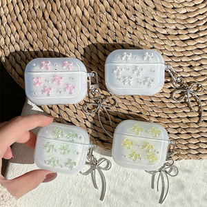 Funda Protectora Tridimensional de TPU con Diseño de Lazo para <span class=keywords><strong>iPhone</strong></span> <span class=keywords><strong>Airpods</strong></span> <span class=keywords><strong>Pro</strong></span> 3, con Brillantina, Diseño Personalizado para Mujer, Funda para <span class=keywords><strong>Airpods</strong></span> 1 <span class=keywords><strong>2</strong></span> 4, Venta al por Mayor - Product Image 3