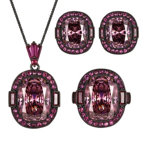 Vintage Eco-friendly Copper Jewellery Sets <b>for</b> Women Wholesale 12*16-10*12mm Dried Rose Cut Cubic Zirconia Bulk Sale Jewelry Set - Product Image 1