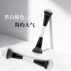 Double-Ended Foundation <b>Brush</b> Synthetic Hair 12mm Soft Bristle Makeup <b>Brush</b> For Contour And <b>Blush</b> Cangzhou Wholesale - Product Image 3