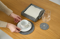 Ensemble de sous-verres pour tasses à thé en tissu feutre personnalisé Absorption d'eau Tampons antidérapants pour tasses en feutre Tapis de table Napperons pour table à manger