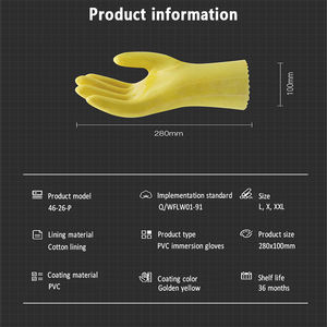 Guantes mecánicos de PVC impermeables con forro de algodón, aceite térmico y resistente al ácido, Motocross, pesca, trabajo Industrial, revestimiento de goma - Product Image 2