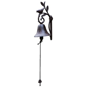 Campana de Hierro Forjado Estilo Europeo con Diseño de Flores y Pájaros, Campana Vintage de Manivela para Jardín, Decoración de Pared, Adorno para Puerta - Product Image 5