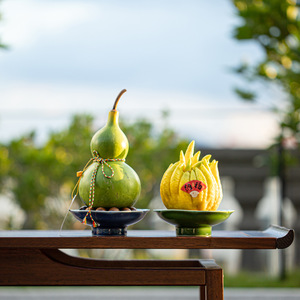 Ceramic Buddha's Hand Citron <b>Tray</b> Porcelain Fruit Platter Retro Zen Style <b>Snack</b> Dish - Product Image 2