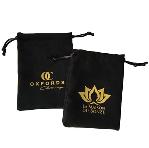 High Quality Customized Color Size Black Suede Drawstring <b>Jewelry</b> Pouch Logo Printing Gift <b>Packaging</b> Necklace/Earrings Organizer - Product Image 1