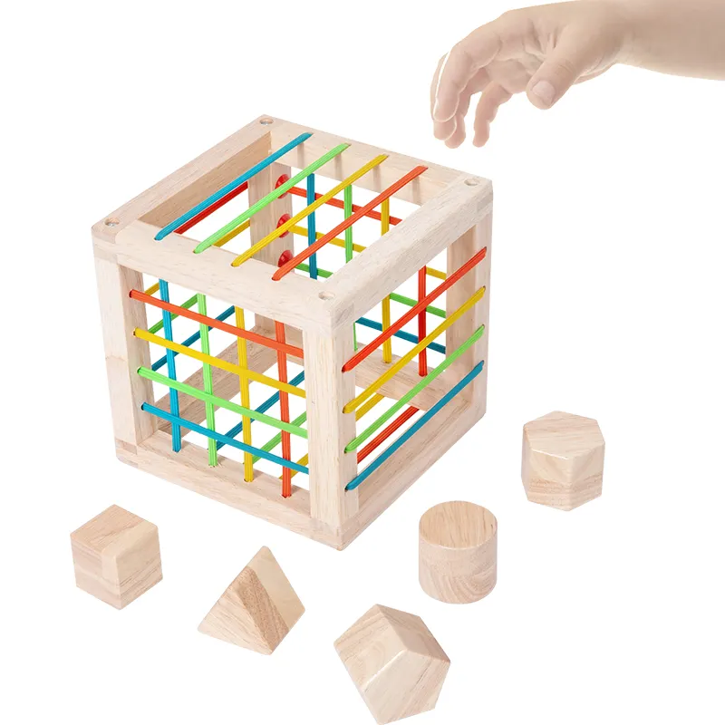 Cube de tri de forme en bois, jouets classiques pour enfants, blocs mis dans le Cube, jouets d'apprentissage Montessori, jouets pour enfants