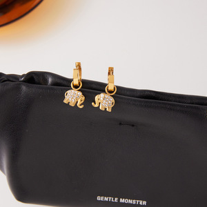 Elegant <b>Elephant</b> Rhinestone Drop Earrings Stainless Steel <b>Gift</b> Jewelry Fashion Animal Shape Earrings - Product Image 3