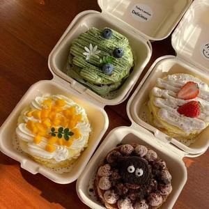 Boîte à gâteau bento en papier biodégradable écologique de qualité alimentaire pour la nourriture pour bébé, le pain, le goûter et la pâtisserie - Product Image 3