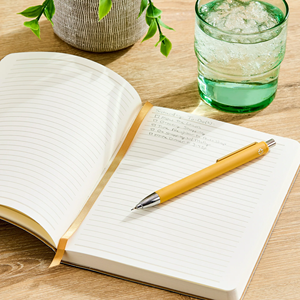 สมุดบันทึกปกกำมะหยี่แบบยืดหยุ่น วัสดุหนังกลับวีแกน ลายเส้นแบบมีเส้นบรรทัด ปั๊มฟอยล์ทอง  รับทำโลโก้ตามสั่ง - Product Image 2