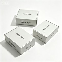 Boîtes d'expédition en carton ondulé à bas prix avec logo personnalisé, emballage en papier recyclable pour chaussures et vêtements, emballage pliable à rabat
