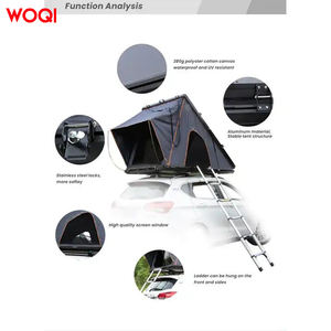 Tente de toit de voiture en fibre de verre pliable durable pour sorties en famille à quantité minimale de commande bas WOQI vente en gros - Product Image 4
