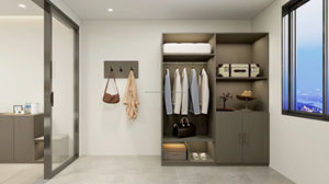 3-Star Hotel Apartment Bedroom Furniture Set Modern Durable Wooden <b>Bed</b> Frame with Bedside Nightstands TV Cabinet Wardrobe - Product Image 4