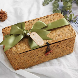 Cesti Portaoggetti in Paglia Intrecciati a Mano, Scatole Multiuso per Regali di Ramadan, Bomboniere per Matrimoni, Organizzazione Domestica - Product Image 3