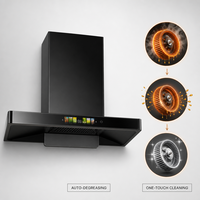 Penghisap Asap Dapur Bentuk T Miring dengan Kontrol Suara, 22 M3/menit, 470Pa, 900mm, Tenang, Tegangan Ganda, Lampu LED