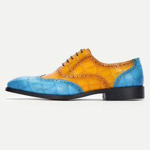 Chaussures Oxford pour hommes DSYX en cuir véritable, à bout pointu, à lacets, imperméables, respirantes, avec soutien de la voûte plantaire et motif bordé – Modèle universel - Product Image 2