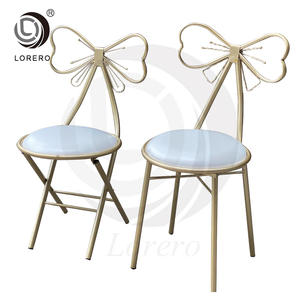 <span class=keywords><strong>Hampton</strong></span> inn, производитель мебели для отелей, Золотой металлический складной стул из искусственной кожи для свадьбы - Product Image 2