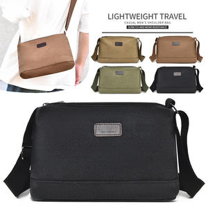 New Men's Canvas Crossbody <b>Bag</b> Large Capacity Lightweight Urban Minimalist Shoulder <b>Bag</b> Solid Color Everyday Use YZ8716 - Product Image 3