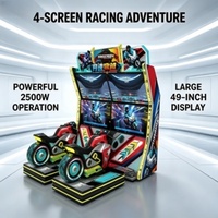 Juego de Carreras de Motos Operado con Monedas para Centros de Entretenimiento Interiores, Simulador de Carreras de 2 Jugadores y 4 Pantallas con Efectos Visuales Inmersivos