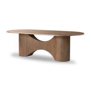 Table à manger de luxe contemporaine en bois massif ovale, grande table de salle à manger pour 10 personnes - Product Image 2