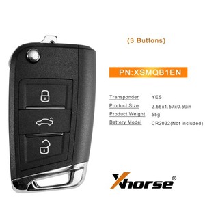 Xhorse xsmqb1en từ xa thông minh <span class=keywords><strong>Key</strong></span> <span class=keywords><strong>VW</strong></span> mqb Filp 3 nút gần Tiếng Anh - Product Image 6