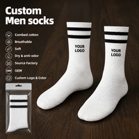 Chaussettes décontractées mi-mollet pour hommes, couleur unie, respirantes, avec soutien de la voûte plantaire, pour l'été – Qualité OEM supérieure, couleur personnalisable