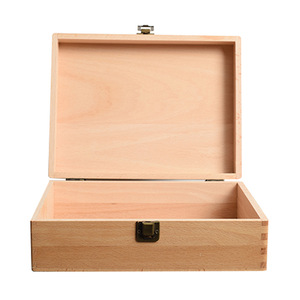 Boîte de rangement en bois massif couleur naturelle avec fermoir métallique, organisateur de bijoux, organisateur de bureau, boîte d'emballage cadeau, plusieurs capacités - Product Image 5