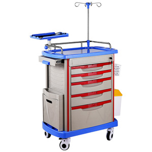 Chariot médical d'urgence Boshengjia à 5 niveaux en ABS avec tiroir et poubelle pour usage hospitalier - Product Image 3