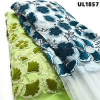 Robe à motif floral Supoo en dentelle, tissu polyester multicolore avec perles et sequins, maille pour la cérémonie de Côte d'Ivoire