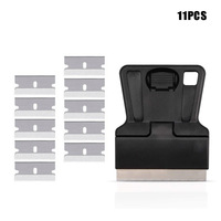 Ensemble de 11 mini-racloeurs en céramique et plastique scellés avec 10 lames en acier au carbone