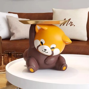 Raccoon Key Storage Ornament Resin Decorative Tray For Entryway Home Desktop Living Room Modern Animal Print Design - Product Image 1