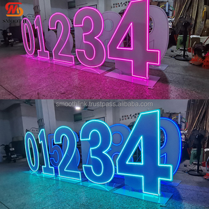 Numeri Luminosi in Acrilico Trasparente <span class=keywords><strong>LED</strong></span> RGB per Matrimoni ed Eventi, Insegna Luminosa al Neon a Prezzo di Fabbrica - Product Image 6