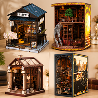 Kit de maison miniature 3D en bois à monter soi-même pour étagère, modèle de diorama éclairé par LED, artisanat, dropshipping, 1 pièce MOQ, prêt à expédier