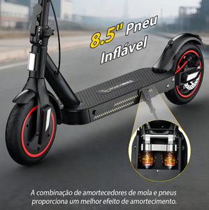 קורקינט חשמלי מתקפל E9T 500W למבוגרים, מהירות 32 קמ/שעה, טווח 22 קמ', אפליקציית בלוטות', מתלים אחוריים - במלאי בברזיל ובמקסיקו - Product Image 4
