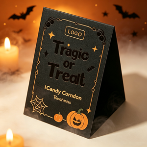 Tarjetas de Desafío de Halloween Personalizadas para Escape Room Casa Embrujada con Tu Logotipo Temático, Impresión Digital Mate Laminada e Impermeable - Product Image 2