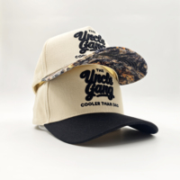 Casquette de baseball structurée vintage sportive en sergé de coton Oxford sur mesure, broderie 3D motif léopard, ajustable