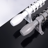 Junpai Support de tringle à rideau coulissante à anneau suspendu, en aluminium moderne, tringle à rideau romaine extra épaisse et silencieuse, tringle simple pour salon