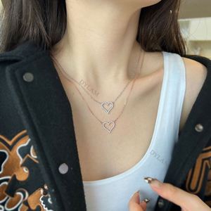 Collier en argent sterling avec pendentif en forme de grand cœur en or plaqué 18 carats, tendance Dylam Ins, bijoux pour femmes - Product Image 5