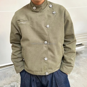 Custom Vintage Design Closure Cotton Canvas <b>Cropped</b> Workwear Work <b>Jackets</b> High Quality Heavyweight Outwear Bomber <b>Jackets</b> Men - Product Image 2