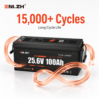 Batterie LiFePO4 à semi-conducteurs 25,6 V 100 Ah, 4000 cycles, pour applications solaires hors réseau et VR, conforme UN38.3