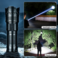 Lampe de sécurité extérieure tactique étanche IP65, ampoule LED en alliage d'aluminium, recharge USB, faisceau de 1000M+, haute luminosité, urgence